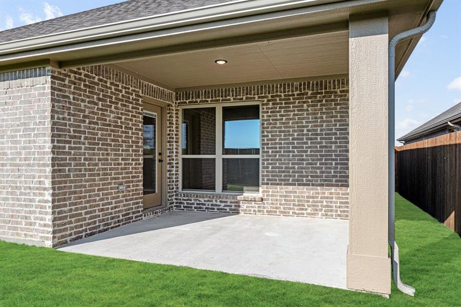 Exterior details and patio area of a home in Stone River Glen 50s, Royse City (Image 3). Exterior details and patio area of a home in Stone River Glen 50s, Royse City (Image 3).
