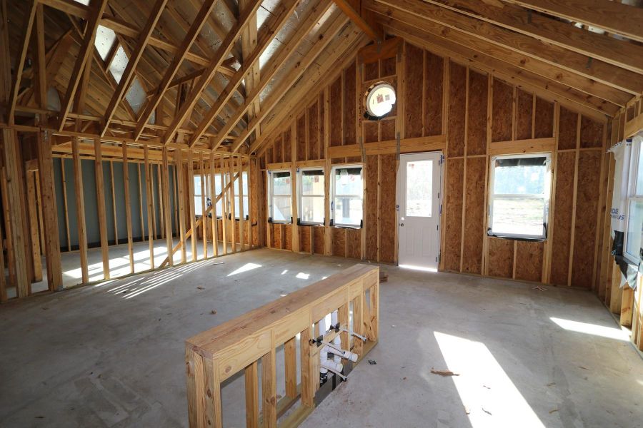Great room and dining area