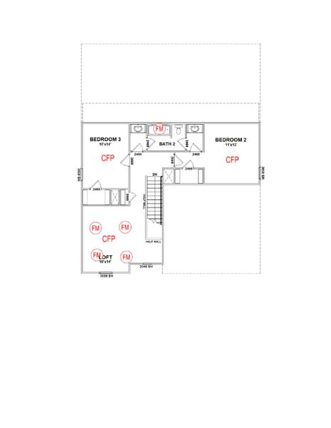 2D floor plan layout of this home in The Grove at Harrison Glen, Lenoir City, TN (Image 6).