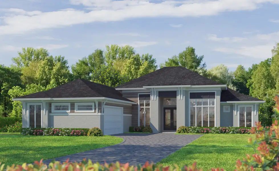 Representative exterior photo of a completed home built from the Egret V by ICI Homes in Wellen Park, Venice, FL (Image 1). Representative exterior photo of a completed home built from the Egret V by ICI Homes in Wellen Park, Venice, FL (Image 1).