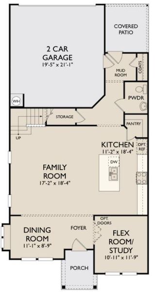 2D floor plan layout of this home in Lariat, Liberty Hill, TX (Image 4).