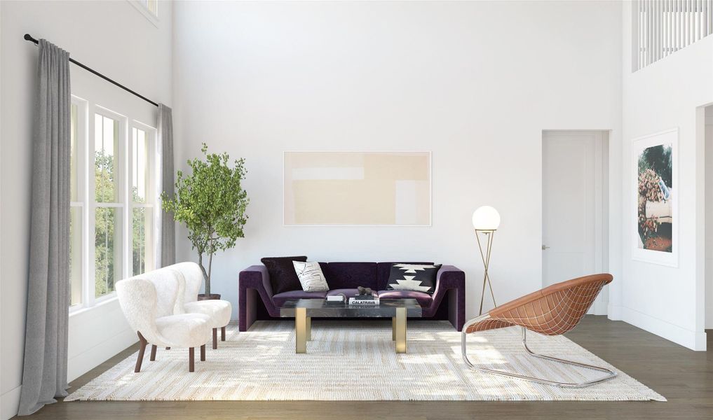 Sun-lit great room (*Artist rendering used for illustration purposes only.)