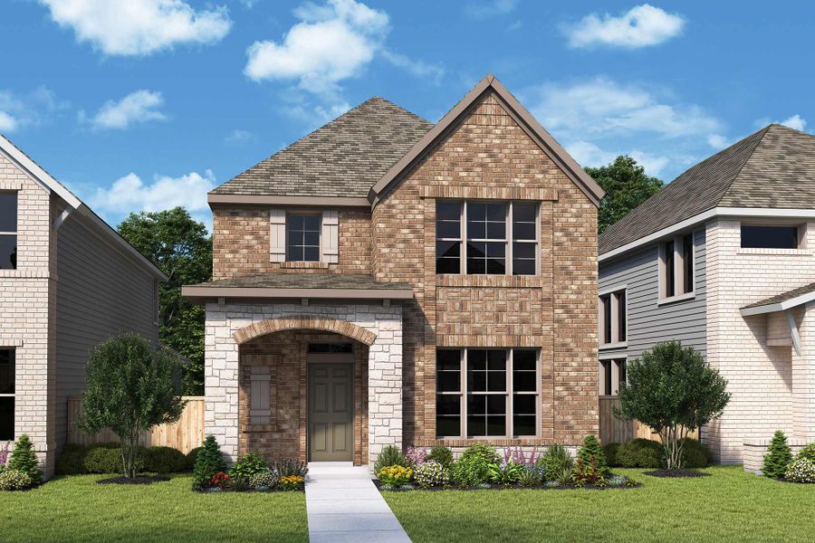Representative exterior photo of a completed home built from the The Capri by David Weekley Homes in Solterra - Cottage Series, Mesquite, TX (Image 2).