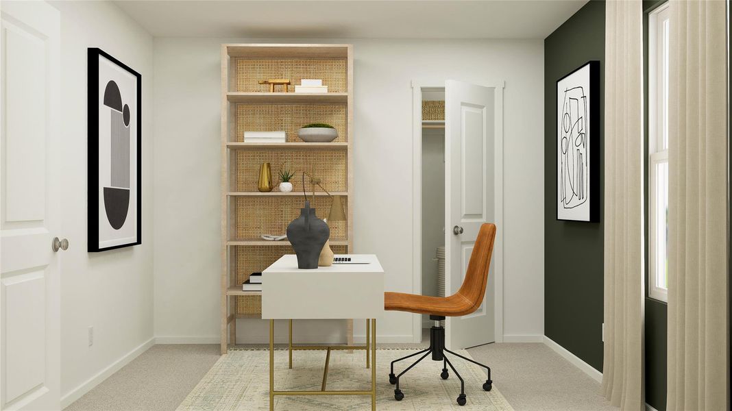 Furnished interior view inside a new home in Pradera: Belmar Collection, Uhland (Image 5). Furnished interior view inside a new home in Pradera: Belmar Collection, Uhland (Image 5).