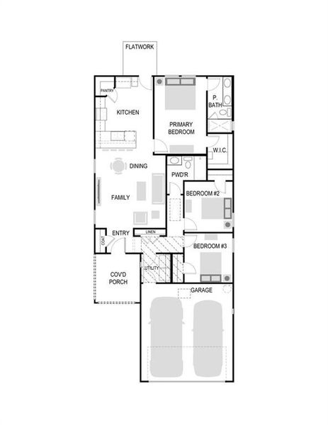 2D floor plan layout of this home in Trails of Lavon, Lavon, TX (Image 4).