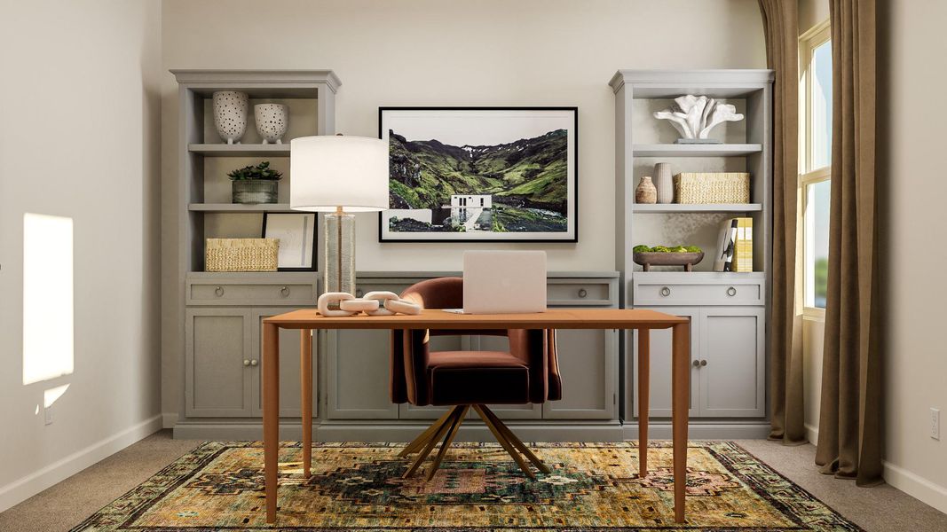 A room with a desk and a computer. A room with a desk and a computer.