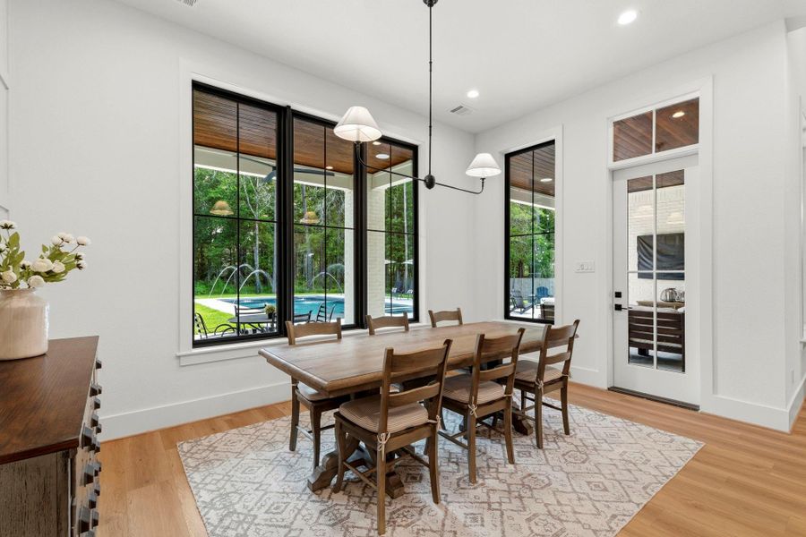 Dining space with access to the patio Dining space with access to the patio