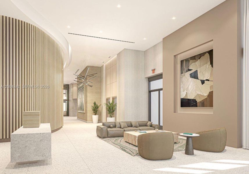 Furnished interior view inside a new home in , Miami (Image 16).