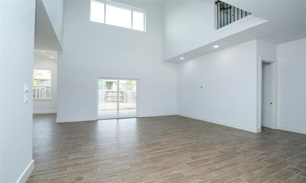 Living room open to spacious and modern kitchen