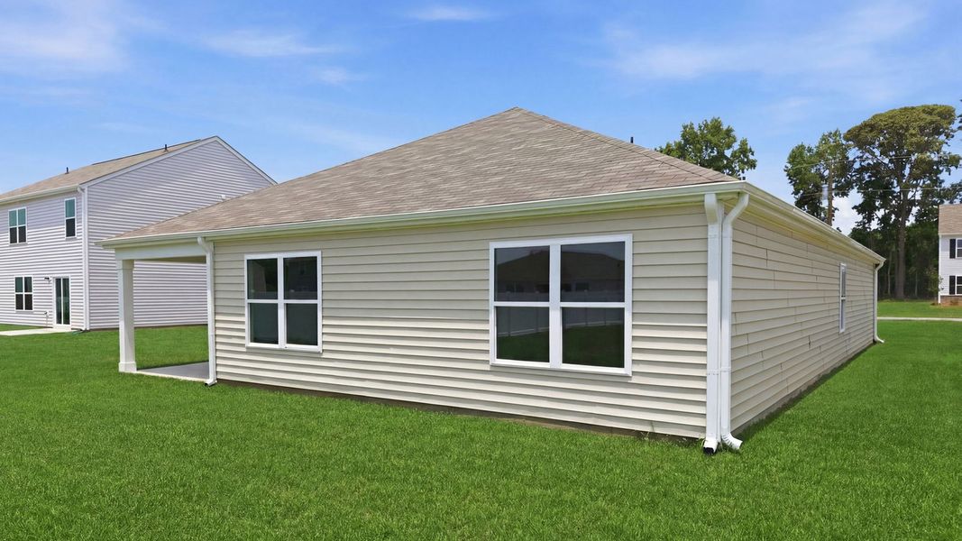 Exterior details and patio area of a home in Blair Ridge, La Grange (Image 22).