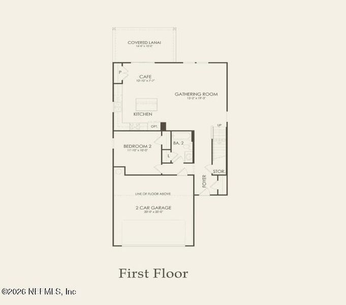 2D floor plan layout of this home in Wells Landing, Jacksonville, FL (Image 5).