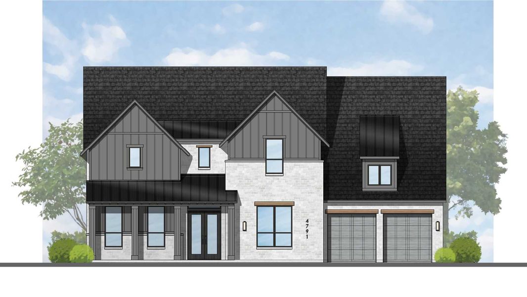 Representative exterior photo of a completed home built from the 817 Plan by Highland Homes in Fulbrook on Fulshear Creek: 80ft. lots, Fulshear, TX (Image 21). Representative exterior photo of a completed home built from the 817 Plan by Highland Homes in Fulbrook on Fulshear Creek: 80ft. lots, Fulshear, TX (Image 21).