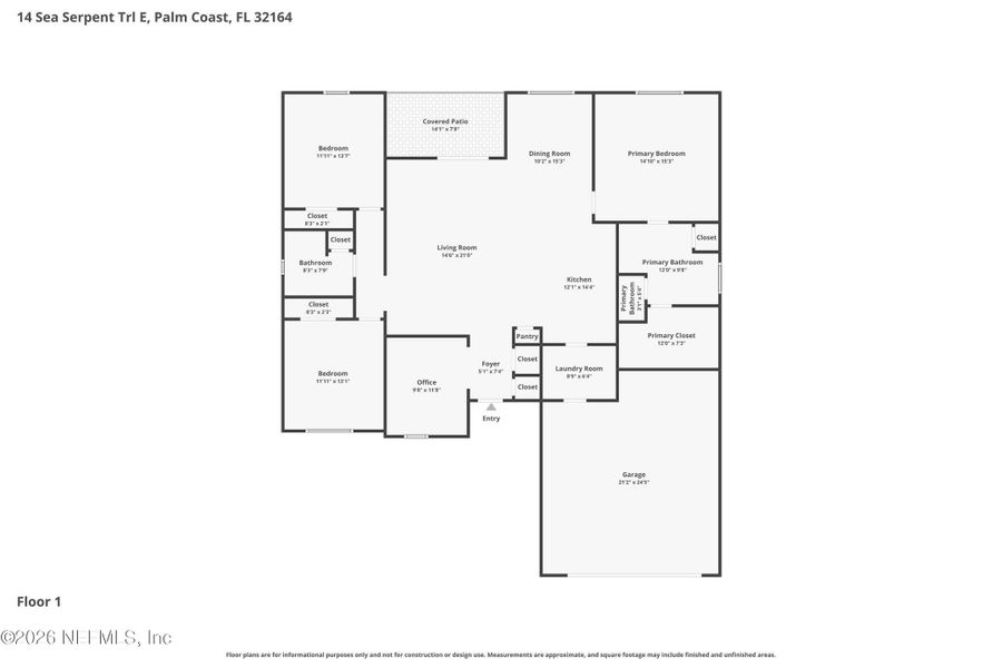 2D floor plan layout of this home in , Palm Coast, FL (Image 5).