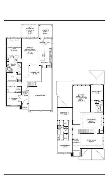 2D floor plan layout of this home in Walsh, Fort Worth, TX (Image 2).