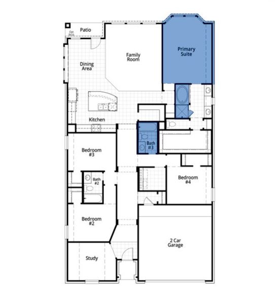 2D floor plan layout of this home in Two Step Farm: 50ft. lots, Montgomery, TX (Image 3).