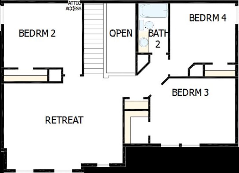 2D floor plan layout of this home in Escondido 50' Homesites, Magnolia, TX (Image 3).