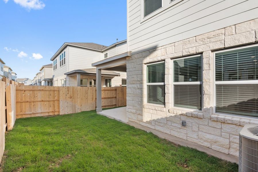 Exterior details and patio area of a home in Union Collection at Park Central, Georgetown (Image 29). Exterior details and patio area of a home in Union Collection at Park Central, Georgetown (Image 29).