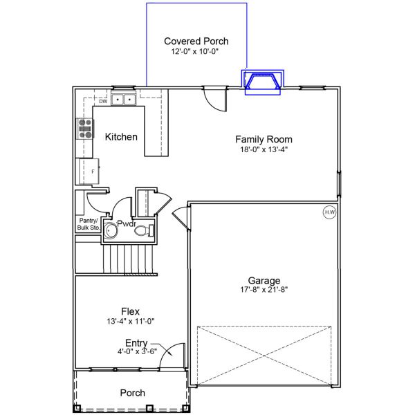 2D floor plan layout of this home in Citadel Point at Southbridge, Sneads Ferry, NC (Image 3).