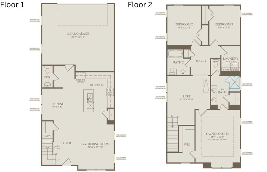 2D floor plan layout of this home in Saunders Farm, Willow Spring, NC (Image 3).