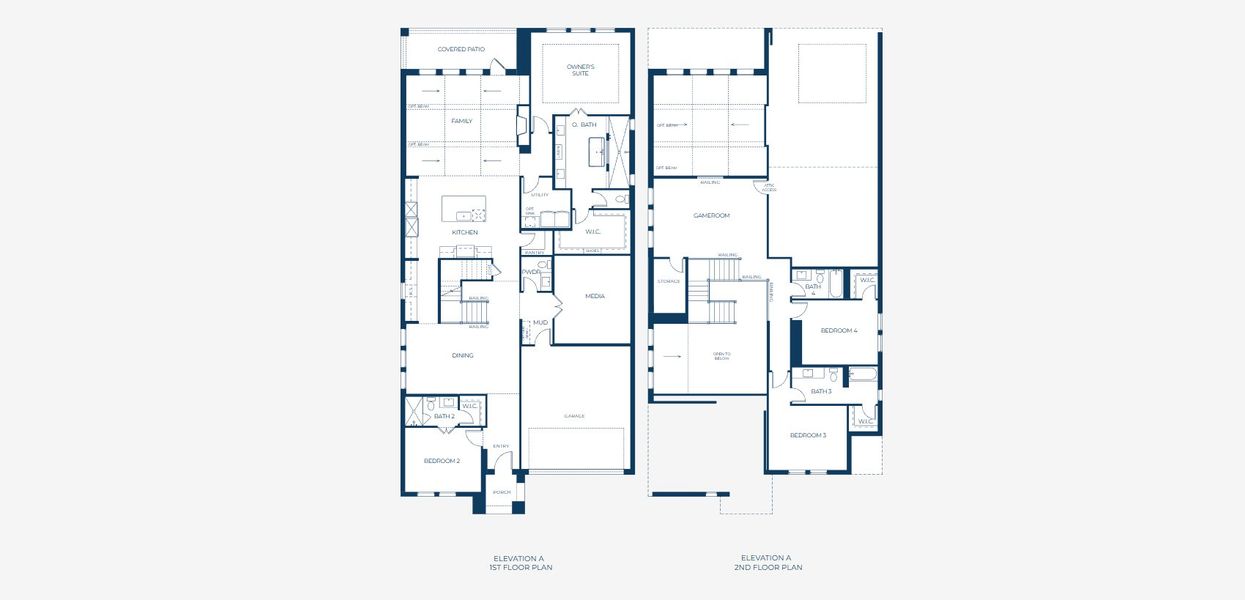 2D floor plan layout for the Emerson by Southgate Homes in Painted Tree 50' Series, McKinney, TX (Image 3). 2D floor plan layout for the Emerson by Southgate Homes in Painted Tree 50' Series, McKinney, TX (Image 3).