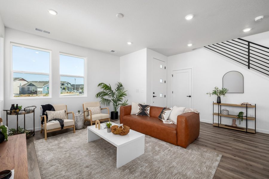 Furnished interior view inside a new home in Painted Prairie, Aurora (Image 9).