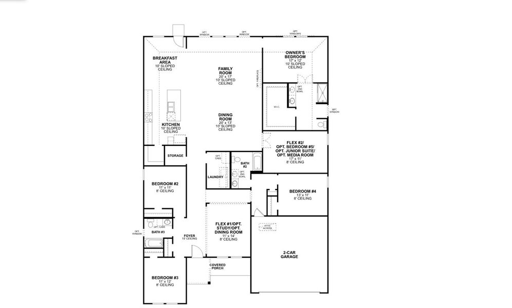 2D floor plan layout of this home in The Preserve, Justin, TX (Image 5). 2D floor plan layout of this home in The Preserve, Justin, TX (Image 5).