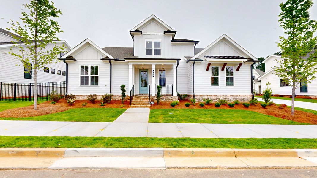 Representative exterior photo of a completed home built from the The McIntosh by The Providence Group in Promenade at Sawnee Village, Cumming, GA (Image 2).