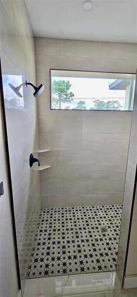 master bath walk-in tiled shower