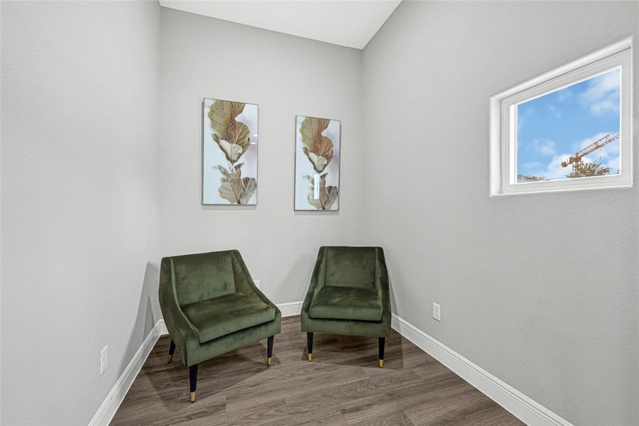 off the dining area is a sitting room and or you flex space left to your imagination