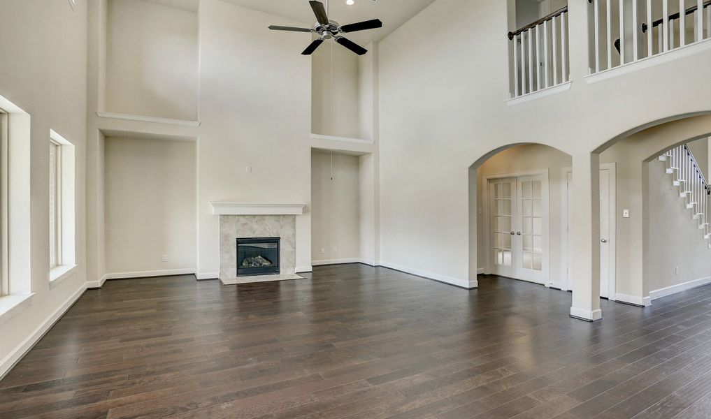 Cozy fireplace in great room