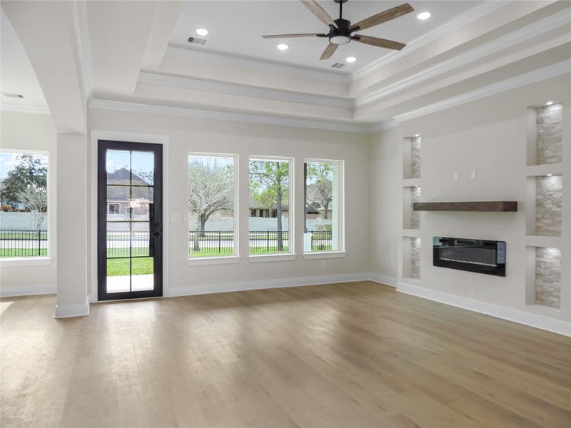 Other interior pictures of a Fireplace and Living Area in a home built by Texas best Home Builders