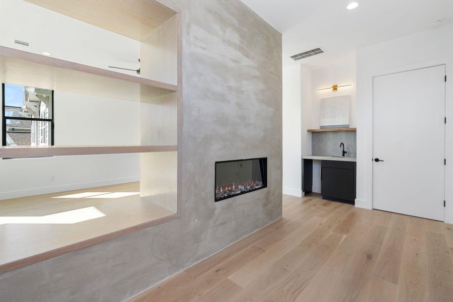 Wet bar/ Coffee bar in the Primary Bedroom.