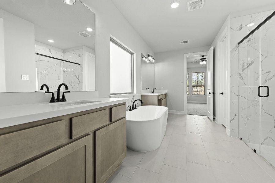 Furnished interior view inside a new home in Bridgeland, Cypress (Image 7). Furnished interior view inside a new home in Bridgeland, Cypress (Image 7).