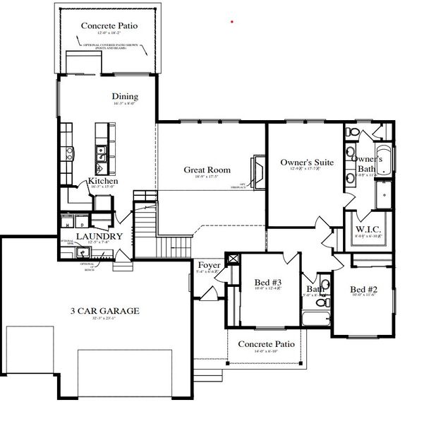 2D floor plan layout for the Wiley by Baessler Homes in Hudson Hills, Hudson, CO (Image 3). 2D floor plan layout for the Wiley by Baessler Homes in Hudson Hills, Hudson, CO (Image 3).