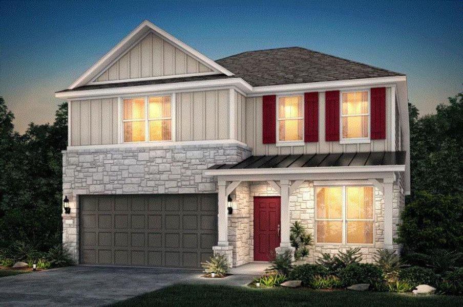 Pulte Homes, Hamilton elevation F, rendering