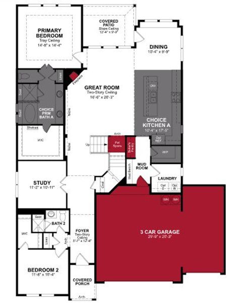 2D floor plan layout of this home in Brookville Estates, Forney, TX (Image 2). 2D floor plan layout of this home in Brookville Estates, Forney, TX (Image 2).