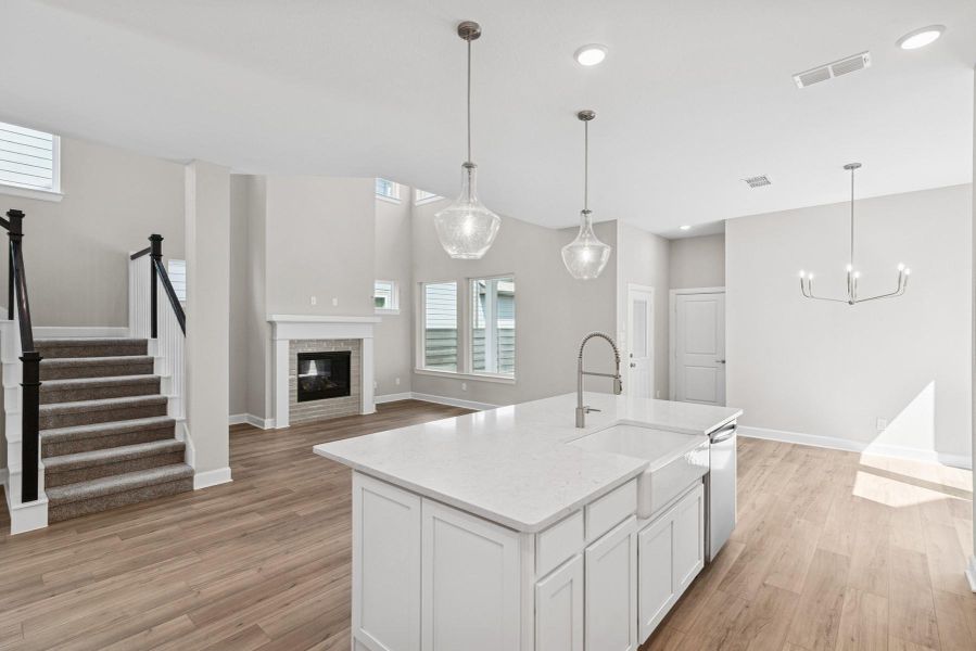 Furnished interior view inside a new home in Pomona 40' Homesites, Manvel (Image 8). Furnished interior view inside a new home in Pomona 40' Homesites, Manvel (Image 8).