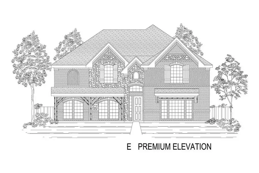 Representative rendering of the exterior for the Brentwood 3R (w/Media) by First Texas Homes (Image 9).