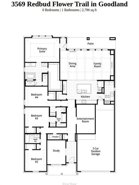 2D floor plan layout of this home in Goodland, Midlothian, TX (Image 4).