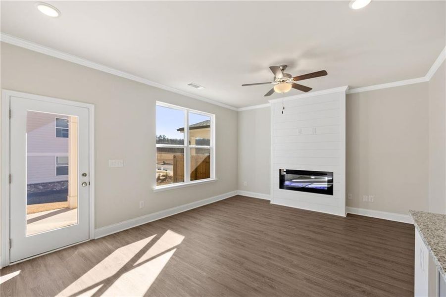 Spacious, unfurnished interior of a new home in Mulberry Summit, Flowery Branch (Image 16). Spacious, unfurnished interior of a new home in Mulberry Summit, Flowery Branch (Image 16).