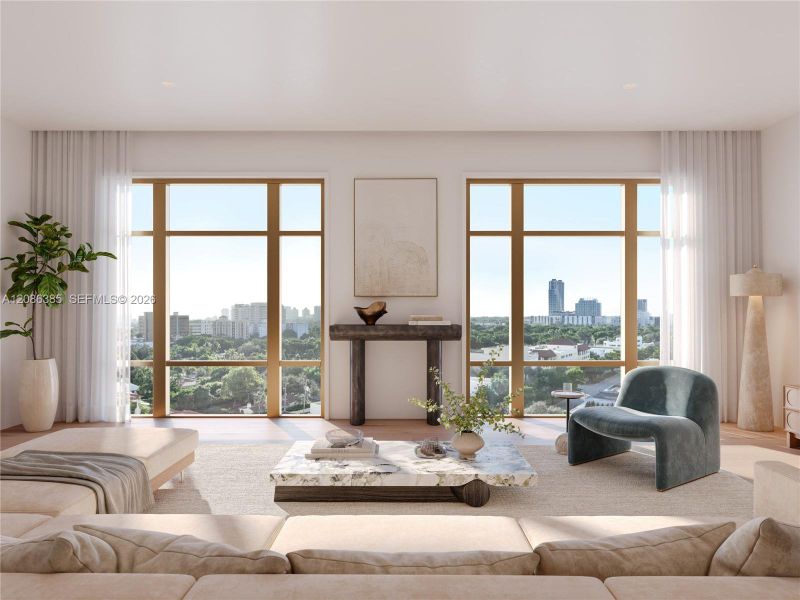 Furnished interior view inside a new home in , Coral Gables (Image 11). Furnished interior view inside a new home in , Coral Gables (Image 11).