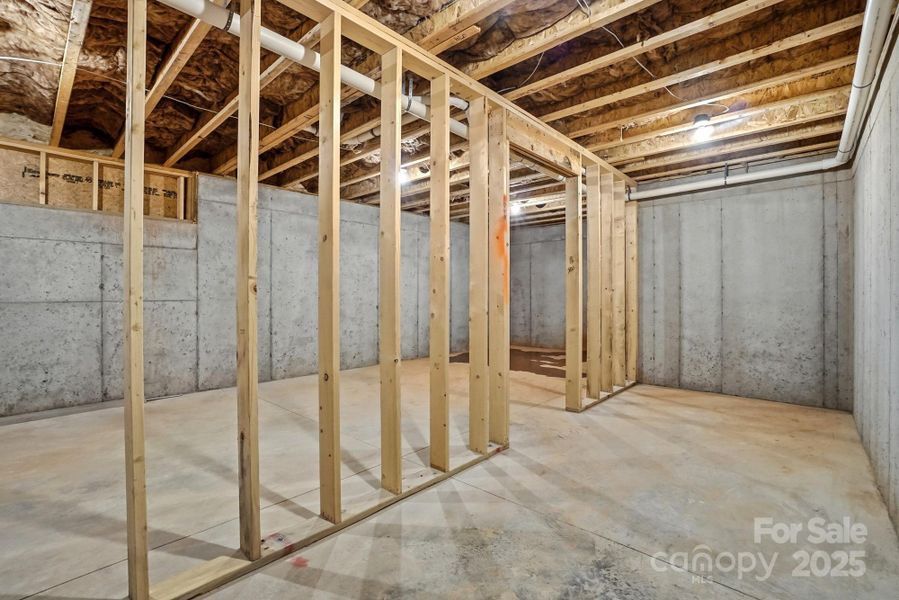 Homesite 30 features a basement with unfinished storage space