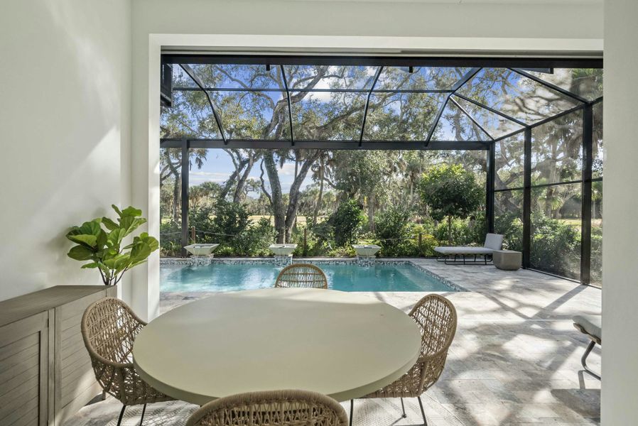 2D floor plan layout for the Seabreeze Grande by GHO Homes in Seaglass, Vero Beach, FL (Image 28).