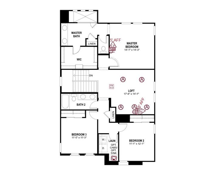2D floor plan layout of this home in Redwood Valley at Escalante, Surprise, AZ (Image 3).