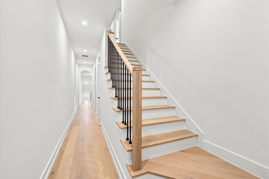 Stairs leading to the top floor.