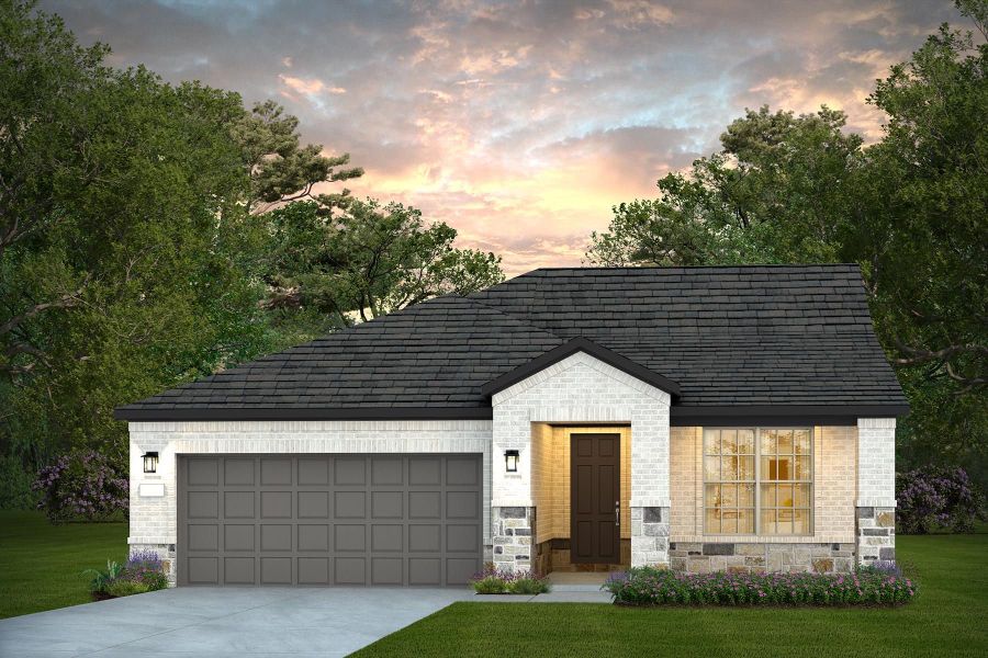 Representative exterior photo of a completed home built from the Mystique by Del Webb in Del Webb New Braunfels at Veramendi, New Braunfels, TX (Image 28).