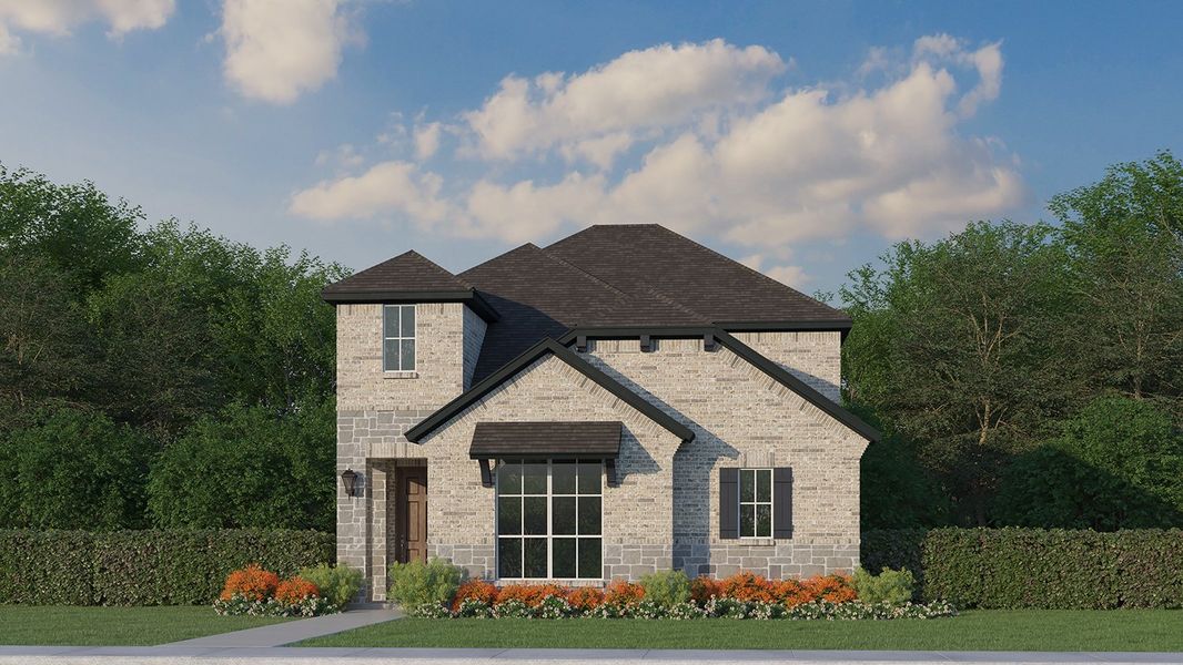 Plan 1459 Elevation B with Stone Plan 1459 Elevation B with Stone