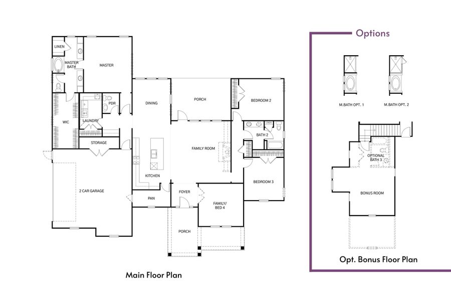 2D floor plan layout of this home in Long Bay Golf Club, Longs, SC (Image 4).