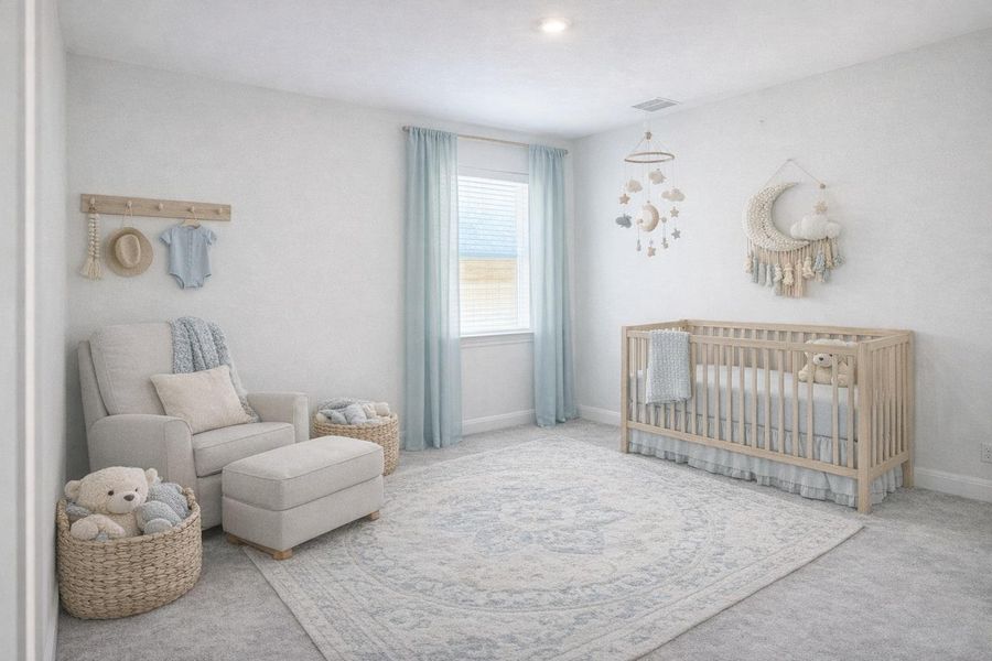 Bedroom 3 Virtually Staged to show potential