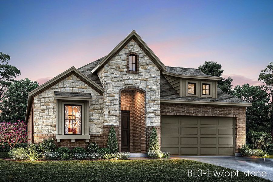 Representative exterior photo of a completed home built from the Sedona by John Houston Homes in BridgeWater - Phase 1, Midlothian, TX (Image 6).